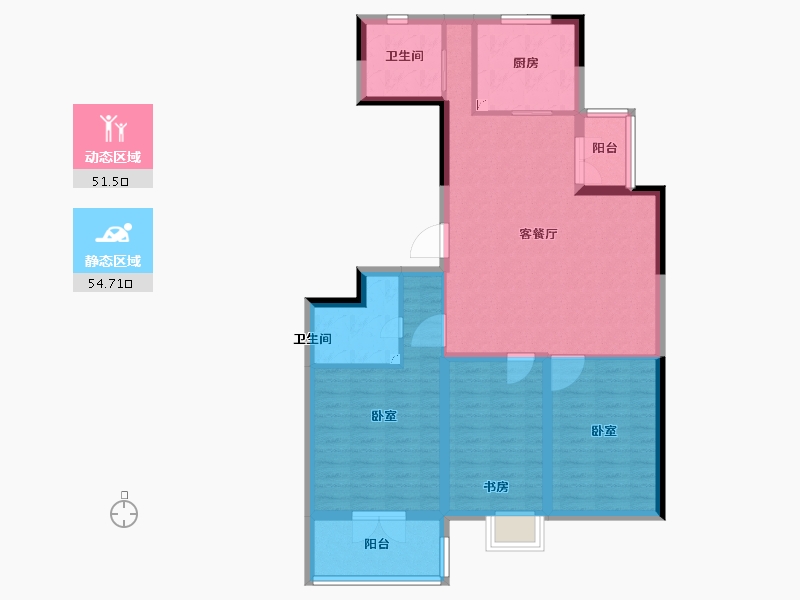 浙江省-宁波市-汇智佳园-95.00-户型库-动静分区