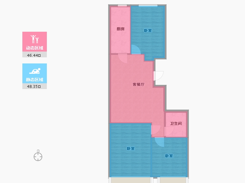 河北省-邯郸市-龙山君子居-86.95-户型库-动静分区