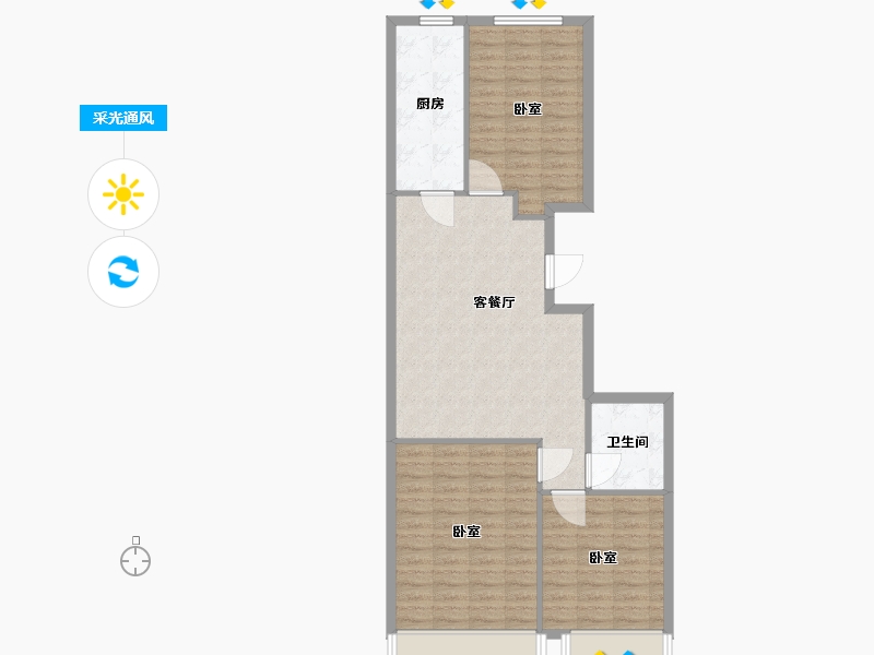 河北省-邯郸市-龙山君子居-86.95-户型库-采光通风