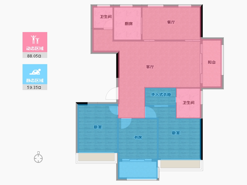 浙江省-宁波市-锦绣江南-135.99-户型库-动静分区