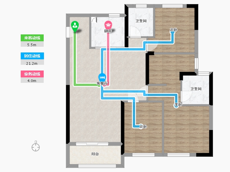 湖北省-武汉市-金茂华发武汉国际社区-92.87-户型库-动静线