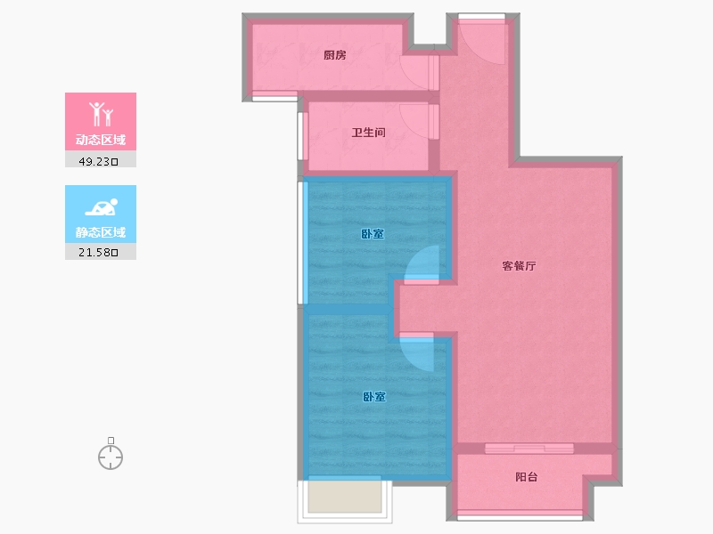 安徽省-合肥市-世宏城市广场-61.90-户型库-动静分区