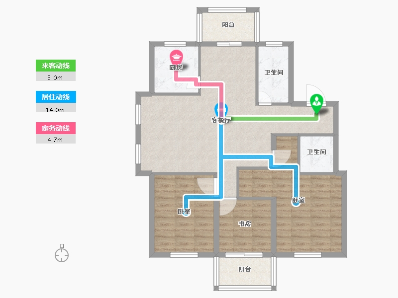 浙江省-宁波市-悦湖湾-93.99-户型库-动静线