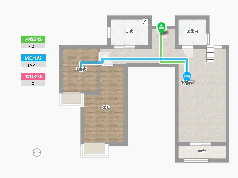 陕西省-西安市-清凉山居-64.45-户型库-动静线