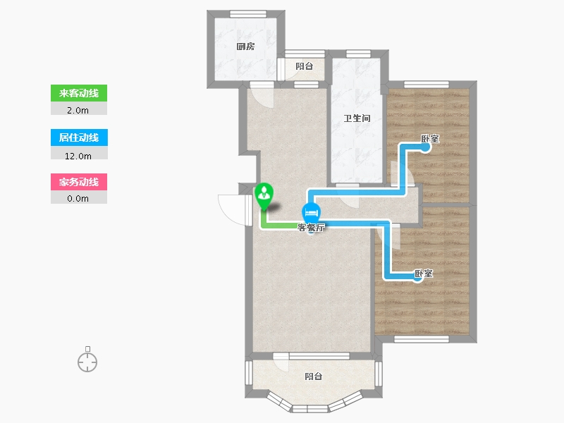 辽宁省-大连市-伟业御璟城二期-70.74-户型库-动静线