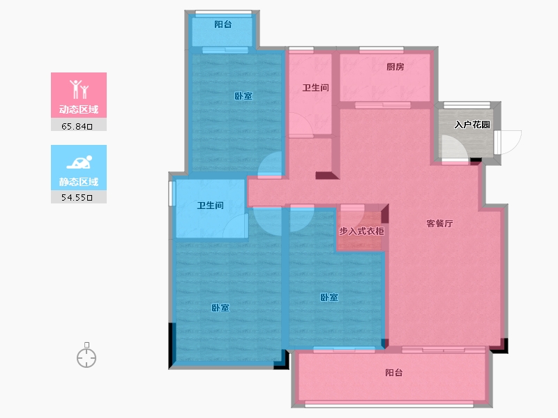 江苏省-苏州市-中节能生态岛-111.00-户型库-动静分区