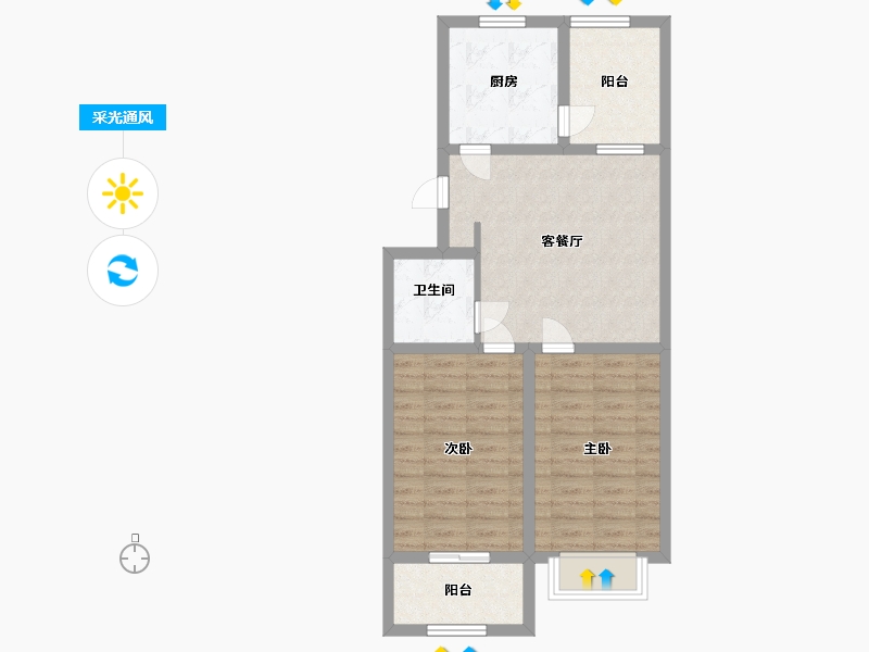 山东省-青岛市-润举聚福家园-64.80-户型库-采光通风