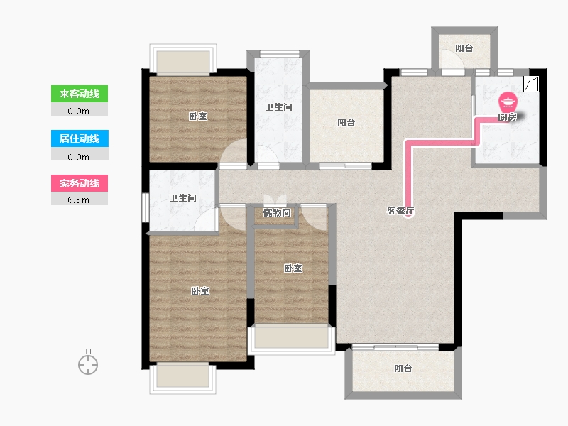 江苏省-无锡市-红星国际广场-110.01-户型库-动静线