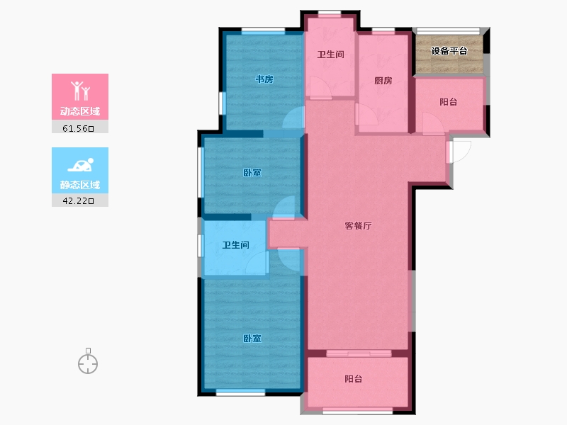 安徽省-合肥市-保利拉菲公馆-96.23-户型库-动静分区