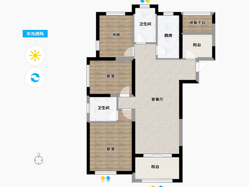 安徽省-合肥市-保利拉菲公馆-96.23-户型库-采光通风