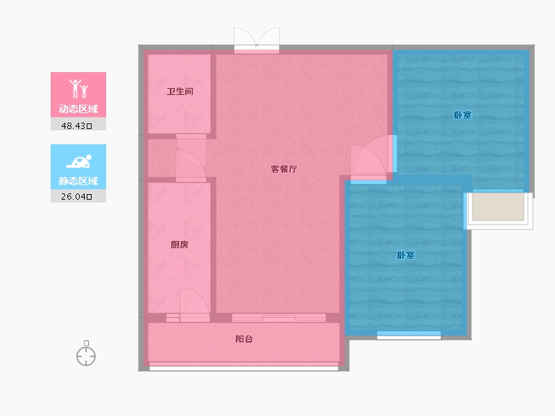 河北省-唐山市-东方渔人码头-67.00-户型库-动静分区