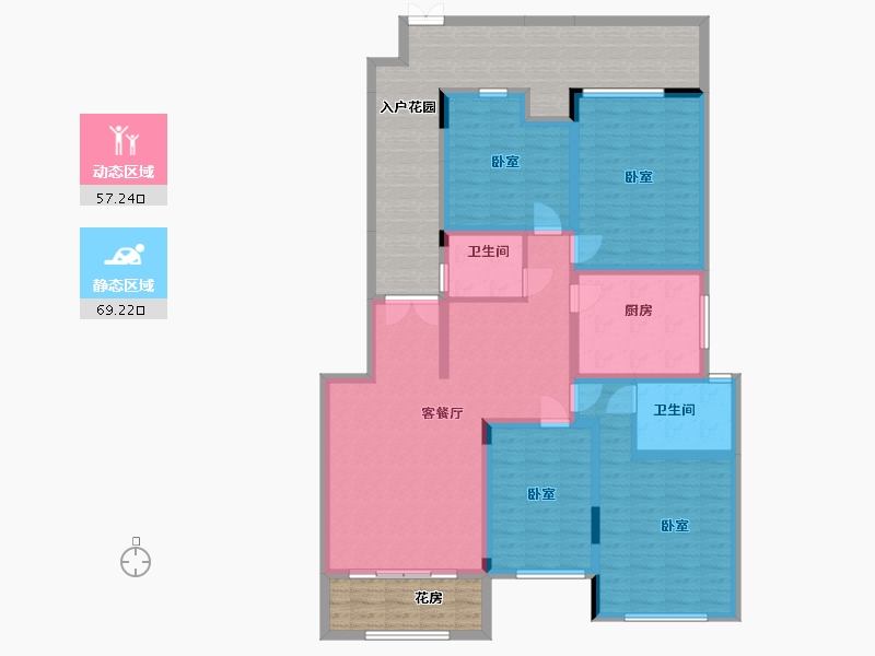 江苏省-南京市-雨山美地-145.60-户型库-动静分区