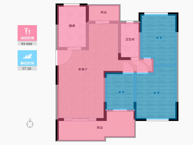 江苏省-南京市-福源名居-96.00-户型库-动静分区