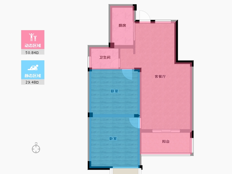 浙江省-杭州市-林溪闲庭-72.00-户型库-动静分区