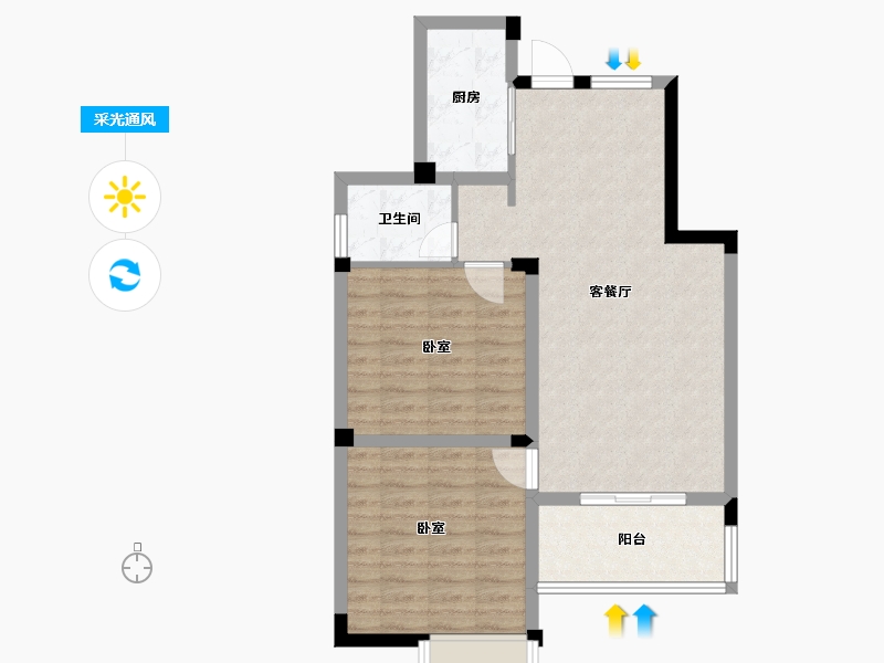 浙江省-杭州市-林溪闲庭-72.00-户型库-采光通风