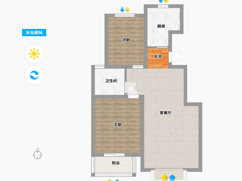 山东省-青岛市-盛大名筑-72.80-户型库-采光通风