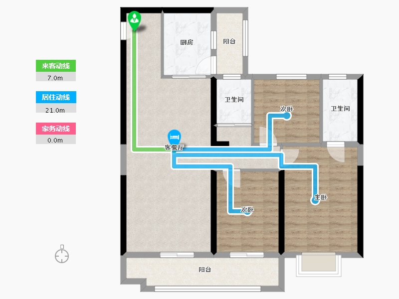 陕西省-西安市-锦唐-97.70-户型库-动静线