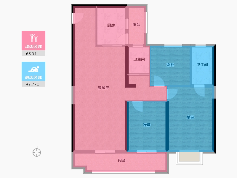 陕西省-西安市-锦唐-97.70-户型库-动静分区