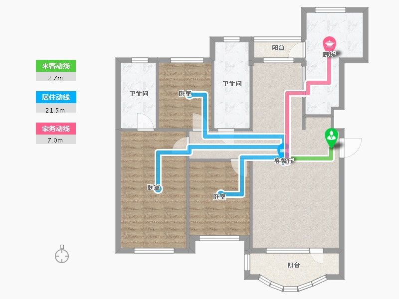 辽宁省-大连市-伟业御璟城二期-102.35-户型库-动静线