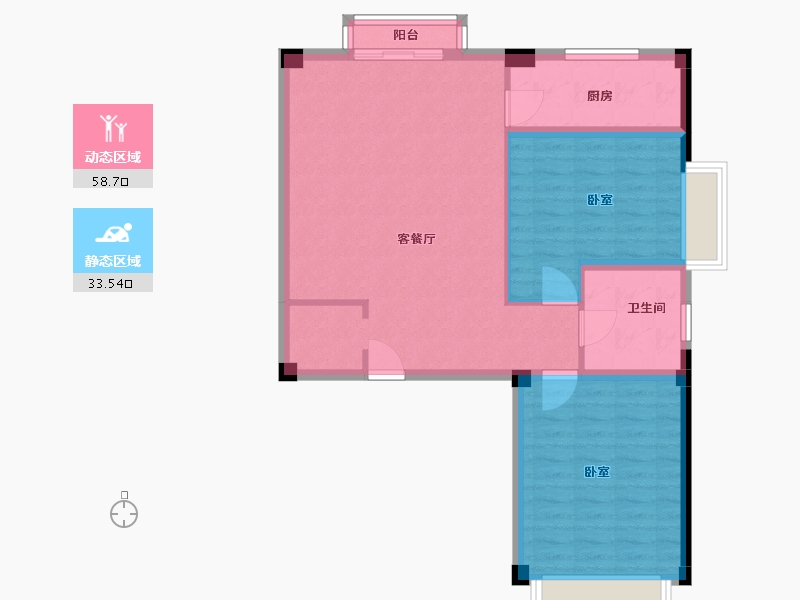 江苏省-盐城市-杰仕豪庭铂公馆-83.30-户型库-动静分区