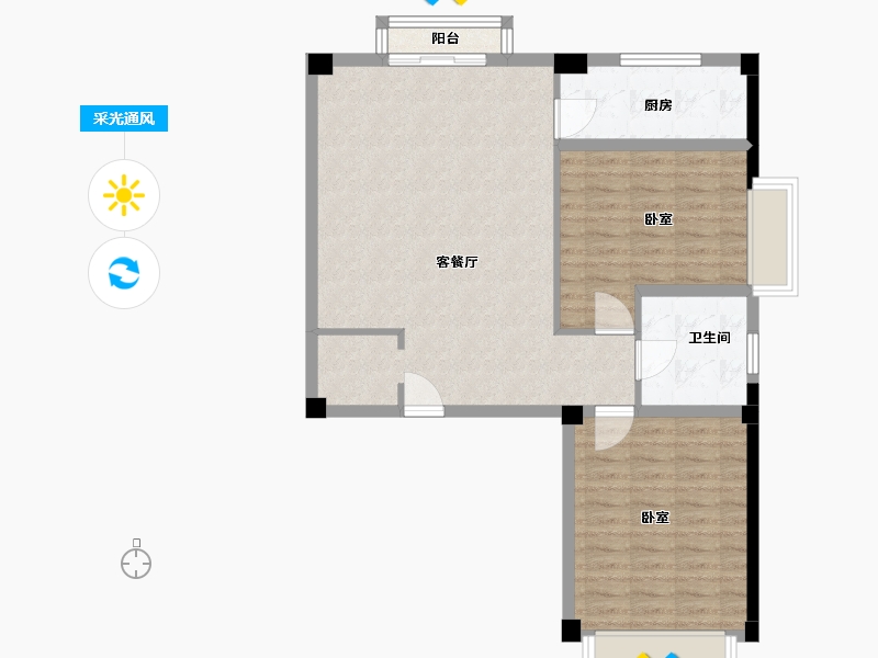 江苏省-盐城市-杰仕豪庭铂公馆-83.30-户型库-采光通风