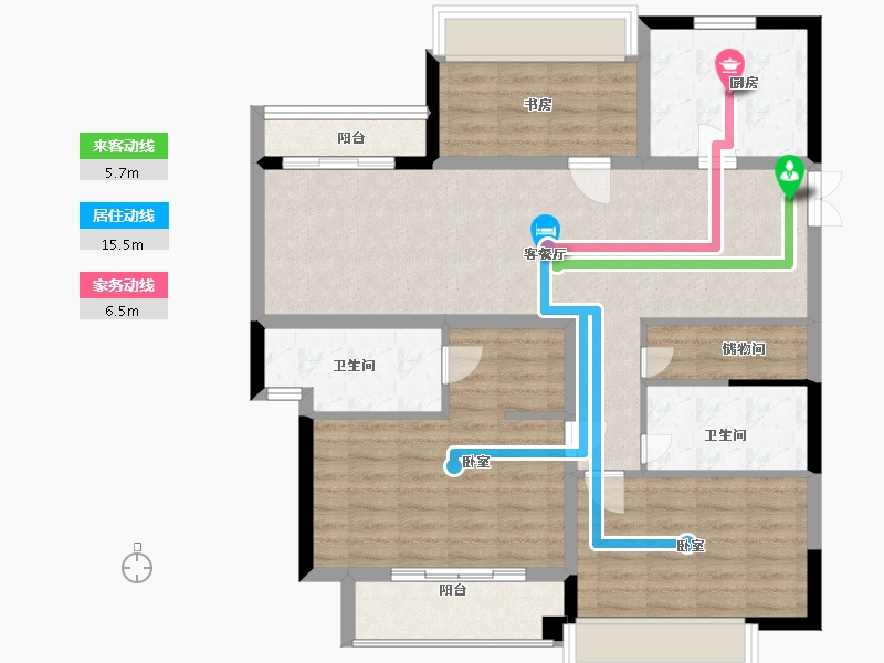 浙江省-嘉兴市-开元名都-101.00-户型库-动静线