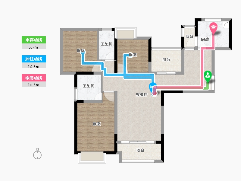 江苏省-无锡市-红星国际广场-103.01-户型库-动静线