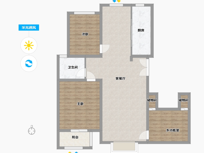 山东省-青岛市-盛大名筑-97.59-户型库-采光通风