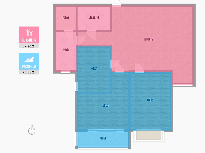 河北省-邯郸市-龙山君子居-91.82-户型库-动静分区