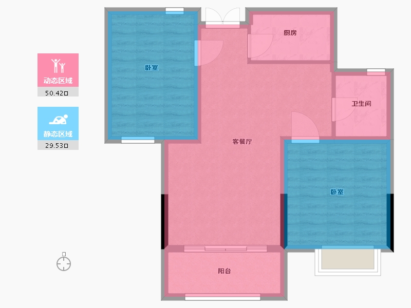 浙江省-嘉兴市-慕容城-72.00-户型库-动静分区