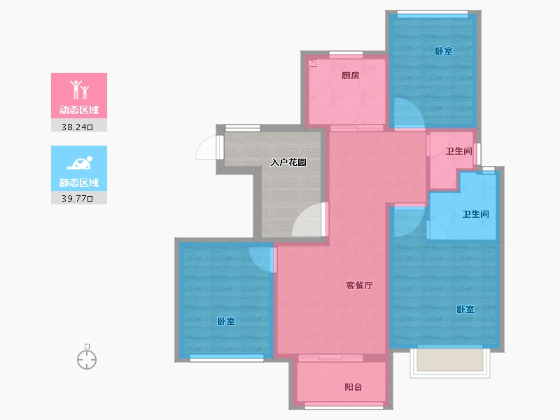 江苏省-苏州市-金御华府-77.11-户型库-动静分区