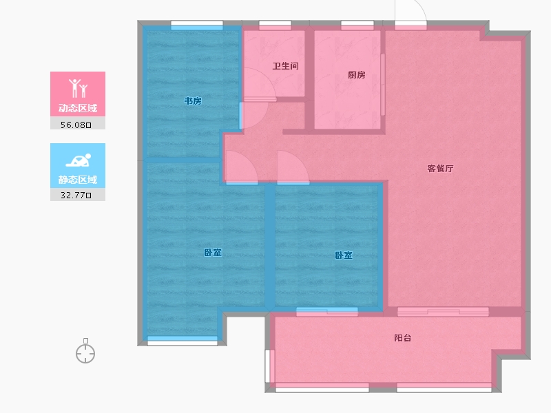 江苏省-盐城市-宝达香格里拉-80.00-户型库-动静分区