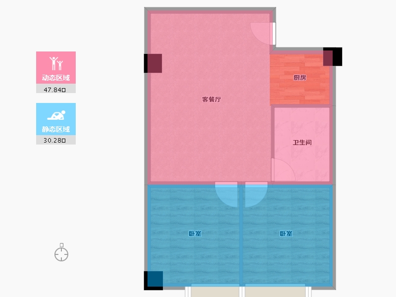 江苏省-徐州市-菁英阁-71.00-户型库-动静分区