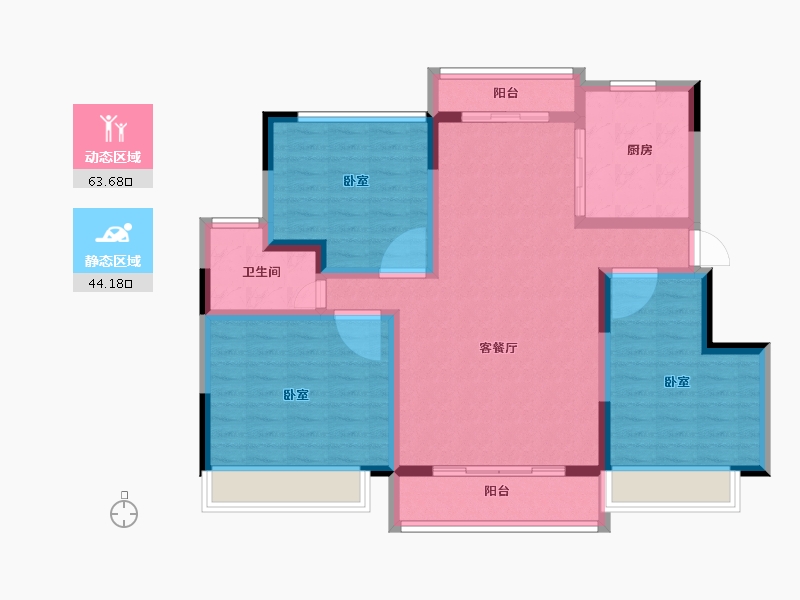 安徽省-池州市-顺达 · 玫瑰园-96.00-户型库-动静分区