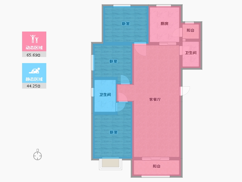 河北省-唐山市-八方紫金御苑-98.31-户型库-动静分区