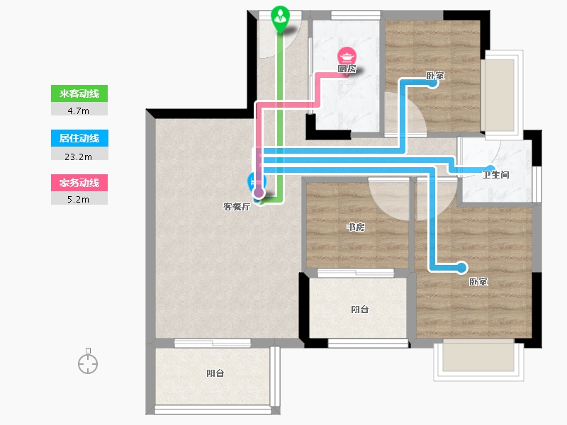 福建省-泉州市-阳光银河广场-70.00-户型库-动静线