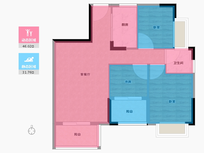 福建省-泉州市-阳光银河广场-70.00-户型库-动静分区