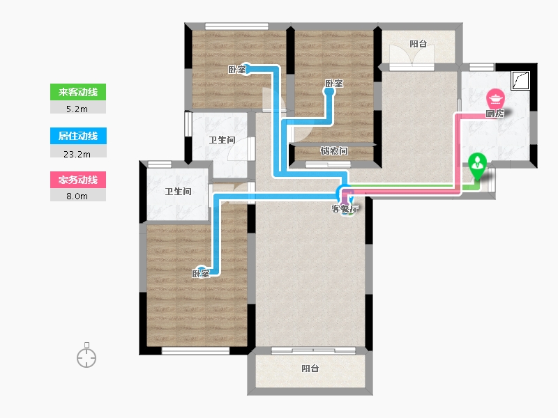 江苏省-南京市-海德北岸城-93.42-户型库-动静线