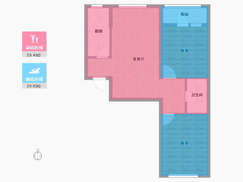 辽宁省-抚顺市-抚顺巴塞-62.48-户型库-动静分区