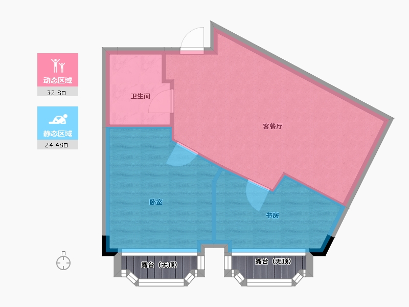 浙江省-杭州市-香山四季公馆-56.00-户型库-动静分区