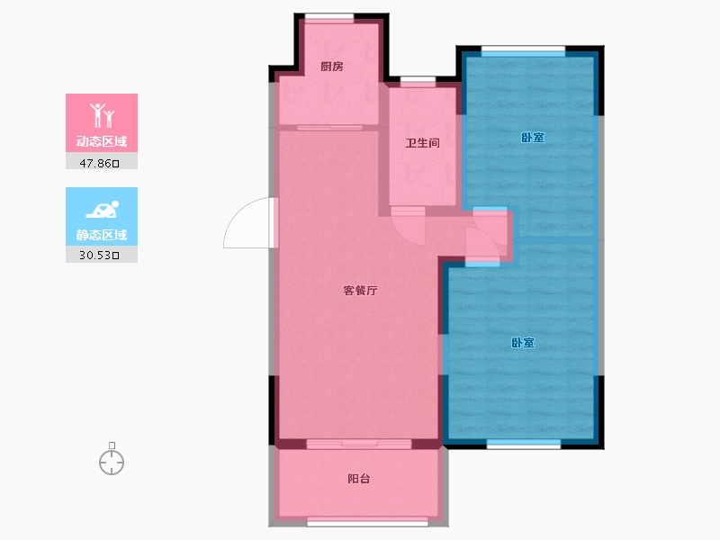 江苏省-南京市-福源名居-70.00-户型库-动静分区