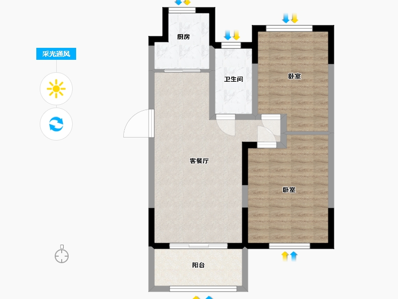 江苏省-南京市-福源名居-70.00-户型库-采光通风