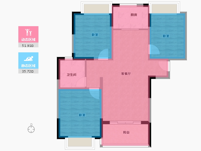 福建省-泉州市-永春宝龙城市广场-78.00-户型库-动静分区