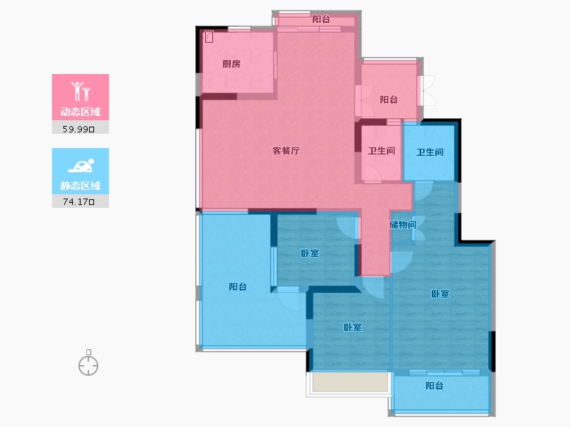 江苏省-南京市-星雨华府-120.00-户型库-动静分区