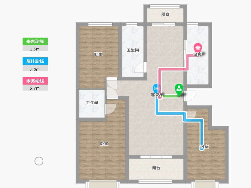 河北省-唐山市-八方紫金御苑-102.54-户型库-动静线