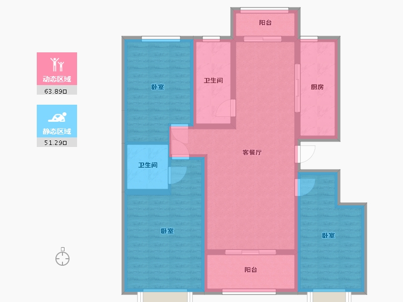 河北省-唐山市-八方紫金御苑-102.54-户型库-动静分区