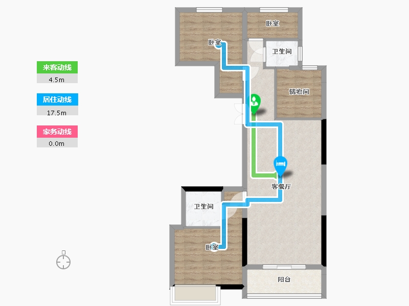 河北省-唐山市-唐山新世界中心-81.35-户型库-动静线