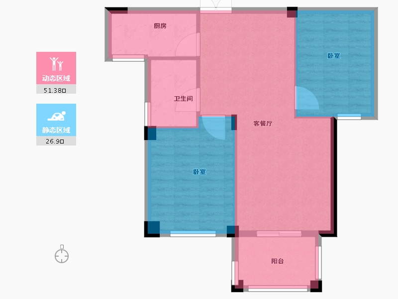 浙江省-杭州市-恒厚阳光城-71.00-户型库-动静分区