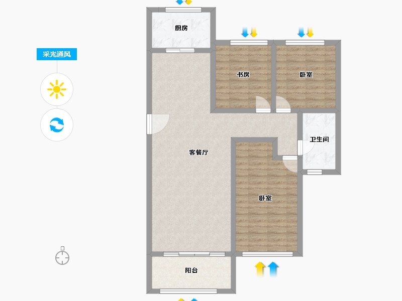 河北省-邯郸市-远洋·新兴公馆-96.07-户型库-采光通风