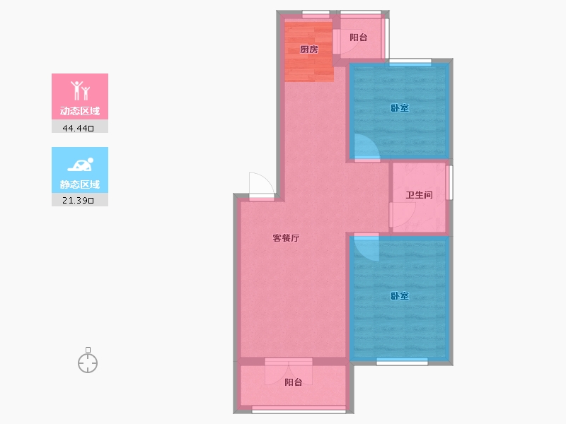 黑龙江省-哈尔滨市-滨才星城-57.85-户型库-动静分区